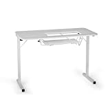 Arrow Sewing Cabinet 601 Gidget I Sew-Much-More Folding Sewing, Cutting, Quilting, and Craft Table, Portable with Lift, White Finish