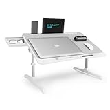 Laptop Desk for Bed, Btrfe Lap Desk with Adjustable Heights and Angles Fit up 17 Inch Laptops, Large Size Bed Tray Table for Eating Working Writing on Sofa Couch Floor 23.6'x 15.7' (Grey)