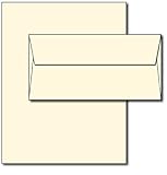 Blank Letterhead Paper & Envelopes - Off-White Natural Cream Color - 40 Sets - Unique Executive Size (7' x 10') Paper with Matching Envelopes
