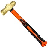 WEDO Brass Ball Peen Hammer with Fiberglass Handle,Ball Pein Hammer, 1lb, 280mm, 11'