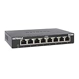 NETGEAR 8-Port Gigabit Ethernet Unmanaged Switch (GS308) - Home Network Hub, Office Ethernet Splitter, Plug-and-Play, Fanless Metal Housing, Desktop or Wall Mount (Renewed)