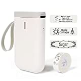 Label Maker,NIIMBOT D11 Small Label Printer Handheld Portable Bluetooth Label Maker Machine with Tape,Mini Bulk Printer for Small Business Home Office Compatible iOS Android USB Rechargeable-White