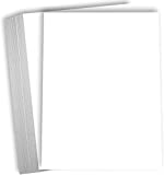Hamilco White Cardstock Thick Paper - 8 x 10' Blank Heavy Weight 100 lb Cover Card Stock - 50 Pack