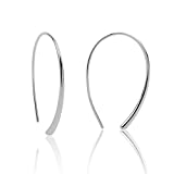 Pull Through Earrings Sterling Silver Wire Open Hoops Threader Earrings, 18 Gauge (1.0mm)