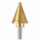 CO-Z 10 Sizes Titanium Step Drill Bit, 1/4 to 1-3/8 Inches High Speed Steel Drill Cone Bits for Sheet Metal Hole Drilling Cutting, HSS Multi Size Hole Stepped Up Unibit for DIY Lovers Electrician