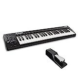 MIDI Controller Bundle - 49 Key USB MIDI Keyboard with Full Size Velocity Sensitive Synth Action Keys and Sustain Pedal - Alesis Q49 MKII and M-Audio SP-2