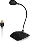 USB Computer Microphone with Mute Button,Plug&Play Condenser,desktop, PC, Laptop, Mac, PS4 Mic LED Indicator -360 Gooseneck Design -Recording, Dictation, YouTube, Gaming, Streaming(Omnidirectional)