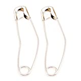 Swifthorse Curved Safety Pin 100 Count,1.5 in inch （Size 2） Safety Pin for Sewing