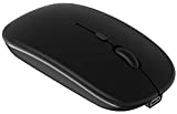 Bluetooth Mouse, Rechargeable Computer Wireless Mouse for MacBook Pro/ MacBook Air Laptop Desktop PC Mac iMac iPad iPhone Tablet Cell Phone Windows Android Portable Silent 2.4G Cordless Mice (Black)