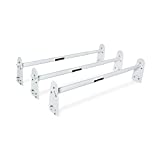 AA-Racks Model X316 Hightop 3 Bar Rain-Gutter Roof Rack Heavy-Duty Adjustable Steel High Roof Rack Matte White