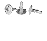 #8 x 1/2' Phillips Modified Truss Head Self-Drilling Tek Screw, Zinc-Plated Steel for Sheet Metal Attaches Wire Lath to Metal Studs - Box of 100