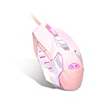 Gaming Mouse,Magegee 4 Adjustable 3200 DPI Levels 7 Color Changing Backlight with USB 3200 DPI Ergonomic 6 Buttons Gaming Mouse for Windows 7/8/10/XP Vista Linux PC, Laptop (Pink)