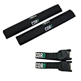 COR Surf Aero Roof Rack Pads and Premium Scratch Resistant Silicone Buckle Tie Down Straps for Surf, SUP, Kayak and Canoe (28' Large)