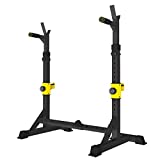 Uboway Barbell Rack Squat Stand Adjustable Bench Press Rack 550LBS Max Load Multi-Function Weight Lifting Home Gym Fitness