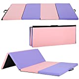 Folding Gymnastics Mat 6'X4'X2' Thick Tumbling Mats for Home Gym, Non-Slip Portable Panel Exercise Mats with Carrying Handles for Kids Adults