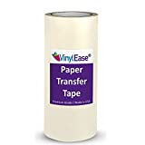 Vinyl Ease 12inch x 100 feet roll of Paper Transfer Tape with a Medium to High Tack Layflat Adhesive. Works with a Variety of Vinyl. Great for Decals, Signs, Wall Words and More. American Made V0821