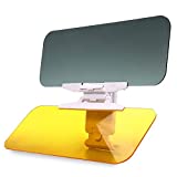 Car Visor, Day and Night Anti-Glare Visor, 2 in 1 Automobile Sun Anti-UV Block Visor, Non Glare Anti-Dazzle Sunshade Mirror Goggles Shield for Driving Goggles