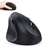 Left-Handed Mouse, 2.4GHz Wireless Left Hand Ergonomic Vertical Mouse with USB Receiver, Sensitive and Quiet Click