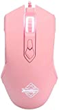 RGB Lightweight Gaming Mouse, Programmable 7 Buttons, Ergonomic LED Backlit USB Gamer Mice Computer Laptop PC,200-4800 DPI Adjustable Compatible with Windows Mac OS Linux, Pink