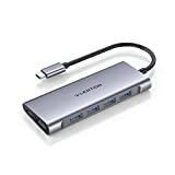 LENTION USB-C Multi-Port Hub with 4K HDMI Output, 4 USB 3.0, Type C Charging Compatible 2022-2016 MacBook Pro, New Mac Air & Surface, Chromebook, More, Stable Driver Adapter (CB-C35, Space Gray)