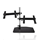 Pyle Portable Dual Laptop Stand - Standing Table Holder with Bracket Arms, Adjustable Height and Ergonomic Design for DJ Mixer, Sound Equipment, Workstation, Gaming and Home Use - PLPTS45