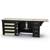 Arrow SEWING FURNITURE 353 Norma Jean Sewing Cabinet for Sturdy Sewing, Cutting, Quilting, and Crafting with Storage and Airlift, Black Finish