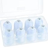 New brothread - 9 Options - 8 Snap Spools of Multi-Purpose 100% Mercerized Cotton Thread 50S/3 600M Each Spool with Clear Plastic Storage Box for Quilting, Serger, Sewing and Embroidery - White
