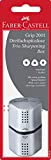 Faber-Castell Grip Trio Pencil Sharpener - Grey, 3-in-1 Artist Pencil Sharpener, Manual Handheld Sharpener for Colored Pencil, Jumbo and Graphite Pencils