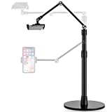viozon Tablet Phone Overhead Stand, Height & 360 Degree Angle Adjustable, Aluminum Desktop Stand, Compatible with 3.5-11' Cellphone or Tablet Such as iPhone iPad Pro Air Mini, Samsung, Nexus(AP-4P-B)