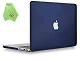 UESWILL Matte Hard Case Compatible with MacBook Pro (Retina, 15 inch, Mid 2012/2013/2014/Mid 2015), Model A1398, NO CD-ROM, NO Touch Bar, Navy Blue