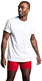 Fruit of the Loom Men's Lightweight Active Cotton Blend Undershirts, Crew-8 Pack-White, Large