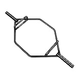 Hulkfit 2” Olympic Weightlifting Strength Training Weight Plates Closed Hex Shaped Trap Bar Knurled Grip - Black