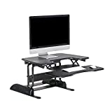 VariDesk Pro Plus 30 by Vari - Height Adjustable Standing Desk Converter for Home Office - Sit to Stand Desk with 11 Height Settings, Spring-Assisted Lift, and Weighted Base - Fully Assembled, Black