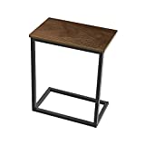 AZL1 Life Concept C Sofa Side, End Snack Wood Finish and Metal Frame, Couch Tables That Slide Under for Living Room and Small Spaces-Easy Assembly,Rustic Brown