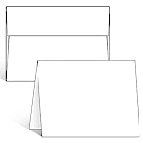 Ohuhu Blank White Cards and Envelopes 100 Pack, 5 x 7 Heavyweight Folded Cardstock and A7 Envelopes for DIY Greeting Cards, Wedding, Birthday, Invitations, Thank You Cards & All Occasion