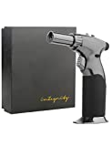 Powerful DUAL Flame Style+Triple Adjustable Flame Size in One Hand Butane Torch-by inZaynity-Refillable Blow Torch Continuous Flame Lock,Soldering,Cooking,BBQ,Crème Brulee,Welding,Resin