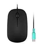 Perixx Perimice-201 Wired PS2 Optical 3 Button Mouse with 800 DPI and Illuminated Wheel, Black