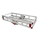 MaxxHaul 70108 49' x 22.5' Hitch Cargo Carrier - Trailer Hitch Mount Aluminum Cargo Carrier With High Side Rails For RV's, Trucks, SUV's, Vans, Cars With 2' Hitch Receiver - 500-lb Load Capacity , Grey