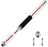 CCIVV Stylus Pen 2 in 1 Fine Point & Mesh Tip for Touch Screen, Compatible for Tablet and Cellphone (1Pc, Rose Gold)
