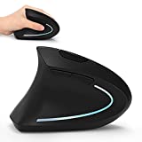 Left Handed Mouse, Lekvey Wireless 2.4G USB Lefty Left Hand Ergonomic Vertical Mouse, Less Noise - Black