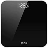 RENPHO Digital Bathroom Scale, Highly Accurate Body Weight Scale with Lighted LED Display, Round Corner Design, 400 lb, Black