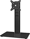Single LCD Computer Monitor Free-Standing Desk Stand Mount Riser for 13 inch to 32 inch Screen with Swivel, Height Adjustable, Rotation, Vesa Base Stand Holds One (1) Screen up to 77Lbs(HT05B-001))
