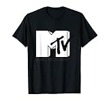 White Fill With Black Ink MTV Logo T-Shirt