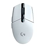 Logitech G305 Lightspeed Wireless Gaming Mouse, Hero 12K Sensor, 12,000 DPI, Lightweight, 6 Programmable Buttons, 250h Battery Life, On-Board Memory, PC/Mac - White