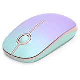 Wireless Mouse - 2.4G Slim Portable Computer Mouse with Nano Receiver, Less Noise Mobile Optical Mice for Notebook, PC, Laptop, Computer, Mac (Gradient Mint Green to Purple)