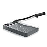 Moonsmile Paper Trimmer, 12 Inch Cut Length Heavy Duty Guillotine Paper Cutter with Safety Guard and Blade Lock, 16-Sheet Capacity, Cardstock/Cardboard/Vinyl Cut Machine
