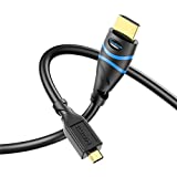 BlueRigger Micro HDMI to HDMI Cable (6 FT, 4K 60Hz, HDR, High Speed, Ethernet) - Compatible with GoPro Hero 7/6/5/4, Raspberry Pi 4, Sony A6000/A6300 Camera, Nikon B500, Lenovo Yoga 3 Pro, Yoga 710