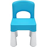 Plastic Kids Chair, Durable and Lightweight, 9.3' Height Seat, Indoor or Outdoor Use for Boys Girls Aged 2+ Blue