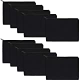 10 Pieces Canvas Makeup Bags Plain Cosmetic Bag Multipurpose Makeup Pouch with Zipper Blank Canvas Bag Travel Toiletry Pouch DIY Craft Bag