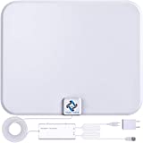 U MUST HAVE Amplified Digital HD TV Antenna Long 250+ Miles Range - Support 4K 8K 1080p Fire tv Stick & All TV's - Indoor Smart Switch Amplifier Signal Booster - 18ft HDTV Cable/AC Adapter (White)